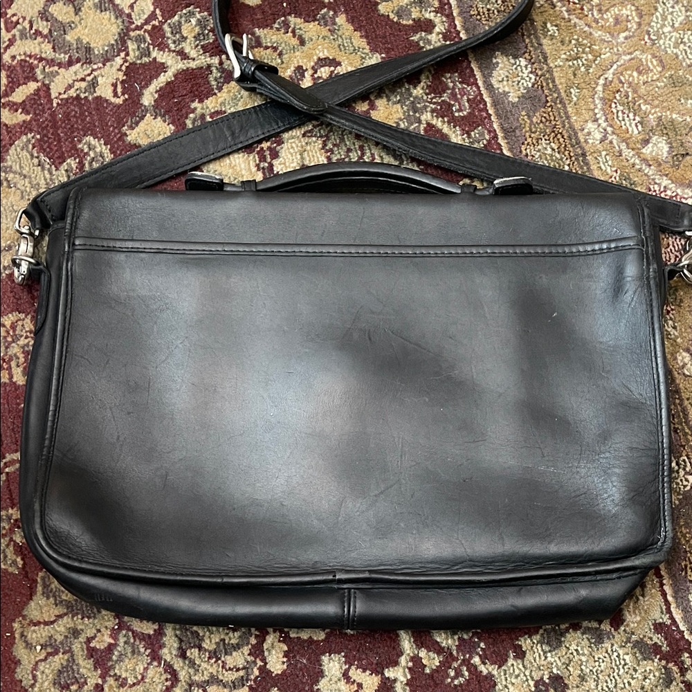 Classic Black Leather Satchel Bag - Picture 4 of 14
